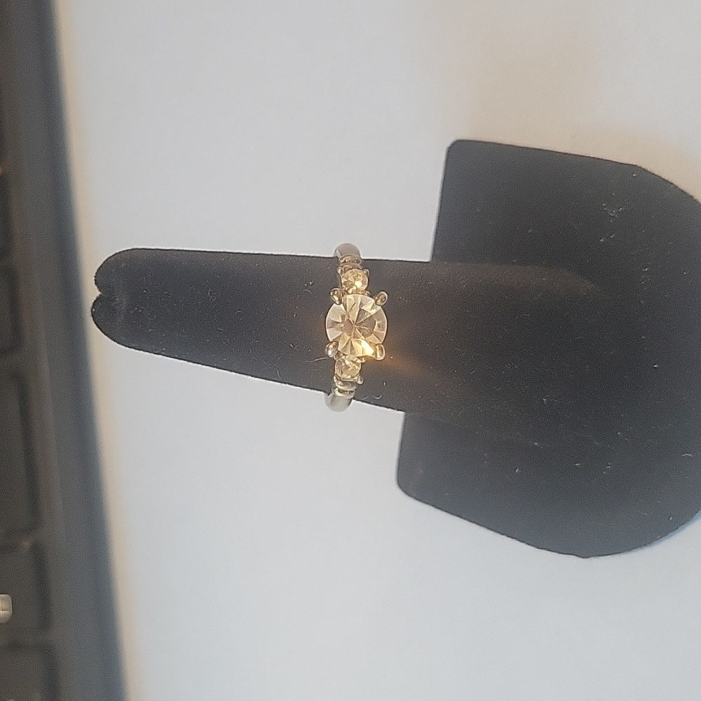 Claire's Faux Diamond Ring size 7.5 Silver Metal Tone